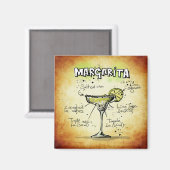 Margarita Recipe Gold Bar Magneet (Voorkant / Achterkant)