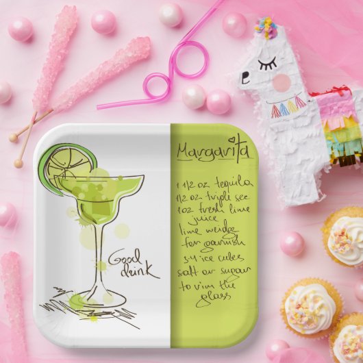 Margarita Recipe Papieren Bordje (Feest)