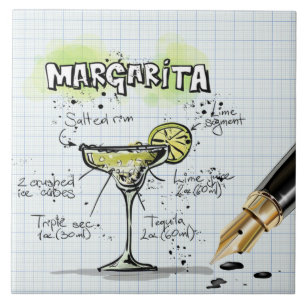 Margarita Recipe-tekenbalk Tegeltje