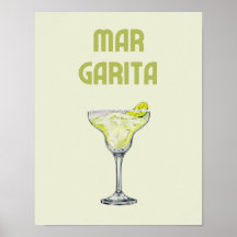 Margarita Retro Lime Groene Cocktail Poster