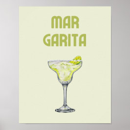 Margarita Retro Lime Groene Cocktail Poster