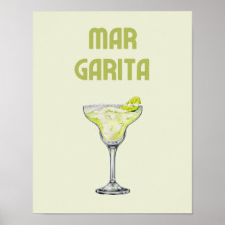 Margarita Retro Lime Groene Cocktail Poster