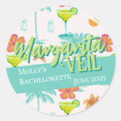 Margarita Sluier Tropical Bruidsmeisjesfeest Ronde Sticker (Voorkant)