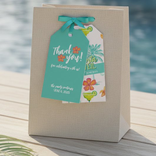 Margarita Sluier Tropische Bachelorette Cadeaulabel