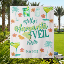 Margarita sluier tropische vrijgezellenfeest banne
