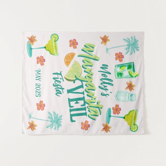 Margarita sluier vrijgezellenfeest geïllustreerd wandkleed (Voorkant (horizontaal))