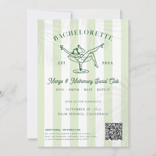 Margarita Social Club | Vrijgezellenweekend Kaart (Voorkant)