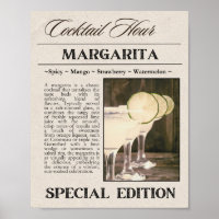 Margarita stijl krant Art Print