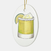 Margarita Summer Cocktail Mixed Drink Lime Green Keramisch Ornament (Links)