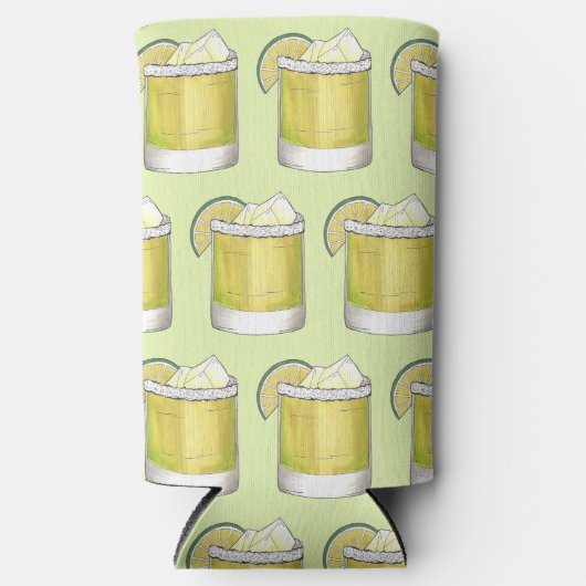 Margarita Summer Cocktail Mixed Drink Lime Green Seltzer Blikjeskoeler (Voorkant)