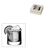 Margarita Summer Cocktail Mixed Drink Limoen Salt Rubberstempel (Gestempeld)