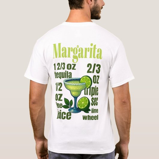 Margarita T-Shirt – Retro Lime Green Cocktail (Achterkant)