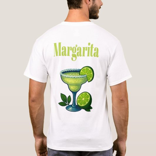 Margarita T-Shirt – Retro Lime Green Cocktail (Achterkant)