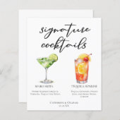 Margarita Tequila Sunrise Wedding Cocktails Menu (Voorkant / Achterkant)