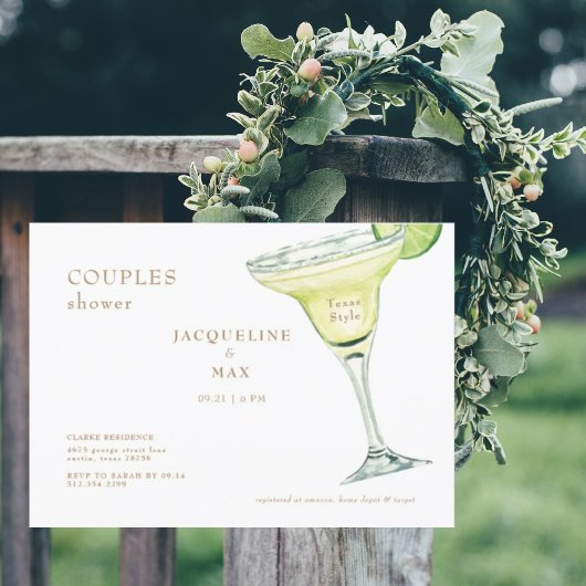 Margarita Texas Style Couples Wedding Shower Briefkaart