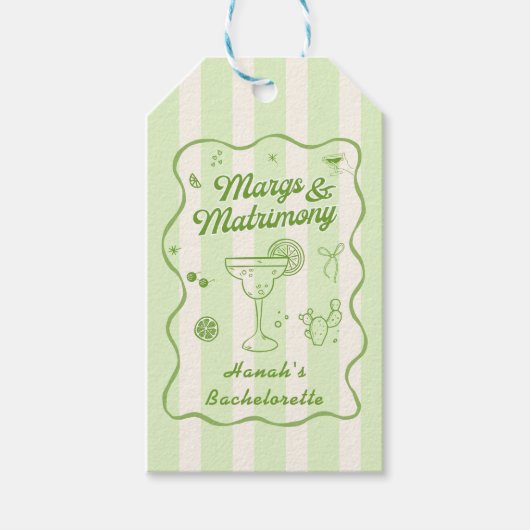 Margarita-thema vrijgezellenfeest cadeaulabel (Voorkant)
