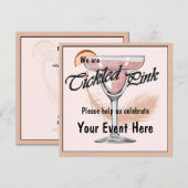 Margarita Ticked Pink Fiesta Party Uitnodiging (Voorkant / Achterkant)