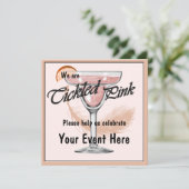 Margarita Ticked Pink Fiesta Party Uitnodiging (Staand voorkant)