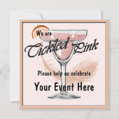 Margarita Ticked Pink Fiesta Party Uitnodiging (Voorkant)