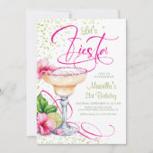 Margarita Tropical Floral Birthday Invitation Kaart (Voorkant)