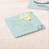 Margarita Turquoise Shower Kartonnen Onderzetters (Gebogen)
