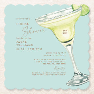 Margarita Turquoise Shower Kartonnen Onderzetters