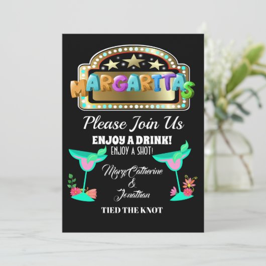 Margarita Uitnodiging tot bruiloft (Staand voorkant)