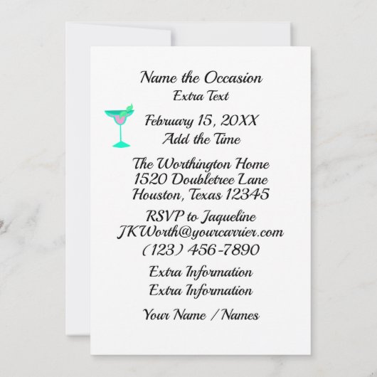 Margarita Uitnodiging tot bruiloft (Achterkant)