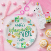 Margarita Veil Bachelorette Party geïllustreerd Papieren Bordje (Feest)