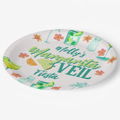 Margarita Veil Bachelorette Party geïllustreerd Papieren Bordje (Gekanteld)