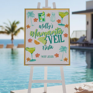 Margarita Veil Bachelorette Party geïllustreerd Perfect Poster
