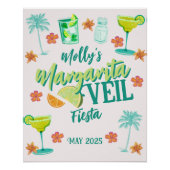 Margarita Veil Bachelorette Party geïllustreerd Perfect Poster (Voorkant)