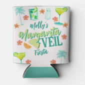 Margarita Veil Tropical Bachelorette Blikjeskoeler (Voorkant)