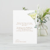 Margarita Vrijgezellenfeest Bericht Dank U II Kaart (Staand voorkant)