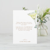 Margarita Vrijgezellenfeest Bericht Dank u Kaart (Staand voorkant)