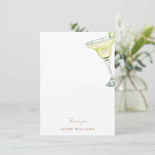 Margarita Vrijgezellenfeest Dank U Uitnodiging (Staand voorkant)
