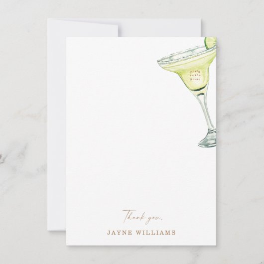 Margarita Vrijgezellenfeest Dank U Uitnodiging (Voorkant)