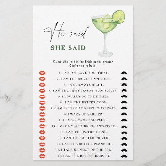 Margarita vrijgezellenfeest Hij zei dat ze spel ze (Voorkant)
