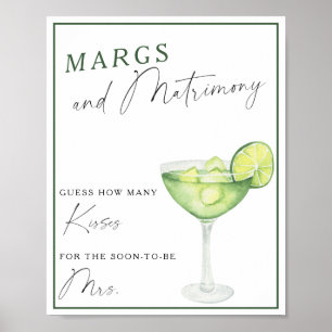 Margarita Vrijgezellenfeest Hoeveel kussen Poster