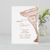 Margarita Vrijgezellenfeest Roos Goud Folie Uitnodiging (Staand Voorkant)