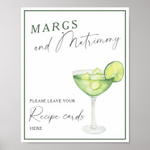 Margarita vrijgezellenfeest Uw receptenkaart hier Poster