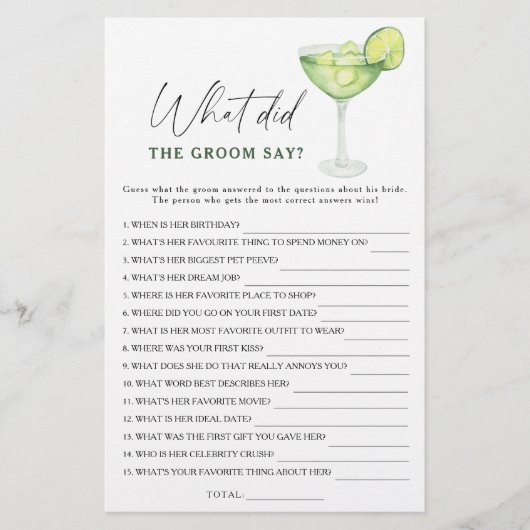 Margarita vrijgezellenfeest Wat zei de bruidegom (Voorkant)