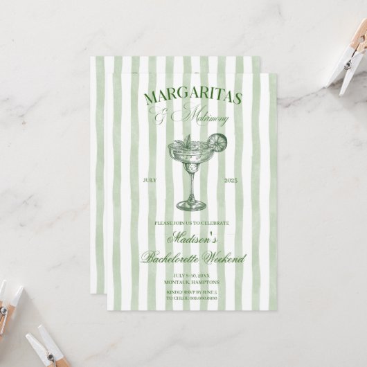 Margaritas and lime Bridal shower Kaart (Voorkant / Achterkant in situ)