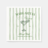Margaritas and Matrimony Striped Bachelorette Servet (Voorkant)