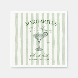Margaritas and Matrimony Striped Bachelorette Servet
