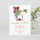 Margaritas and Mistletoe Friendsmas Party Kaart (Staand voorkant)