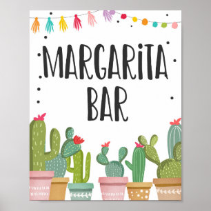 Margaritas Bar Dranken Cactus Fiesta Tafelbord Poster