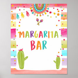 Margaritas Bar Drankjes Cactus Fiesta Tafelbord Poster