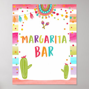 Margaritas Bar Drankjes Cactus Fiesta Tafelbord Poster