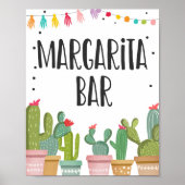 Margaritas Bar Drink Cactus Fiesta Table Sign Poster (Voorkant)